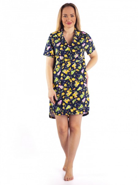 Халат женский кулирка на пуговицах Ричи микс коктейль