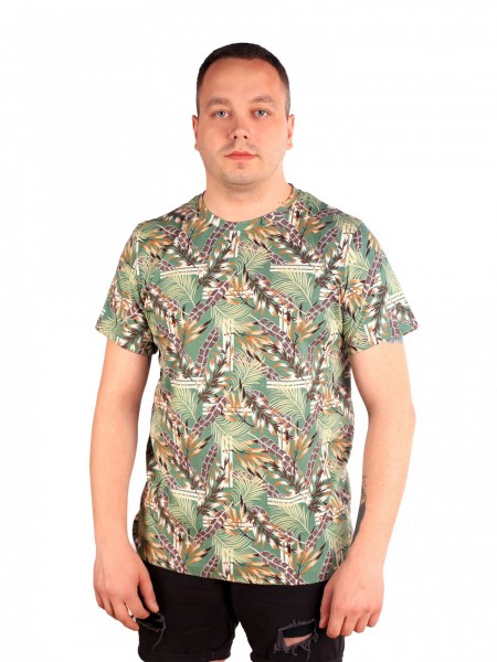 Футболка мужская кулирка Джунгли зелень
