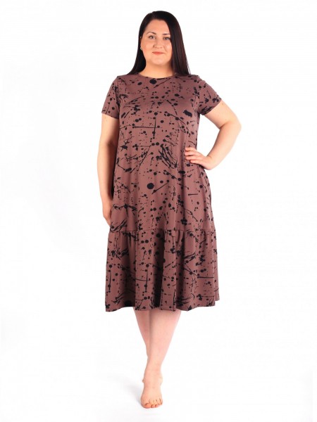 Платье женское кулирка пенье Краски мокко