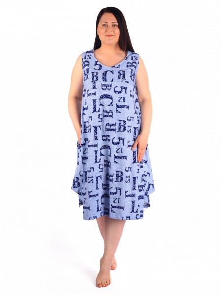 Сарафан женский кулирка Летиция буквы синий