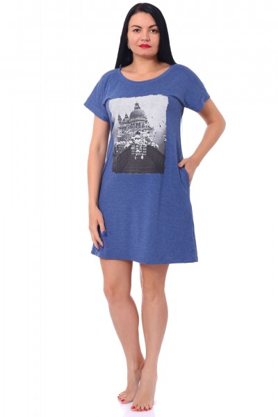 Туника женская вискоза Чайка индиго