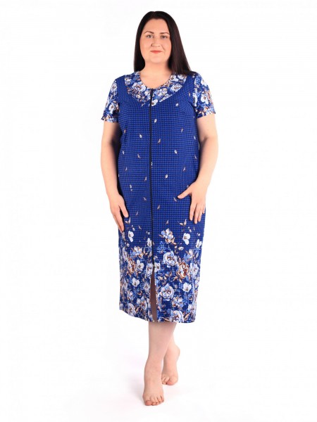 Халат женский кулирка Венера голубой