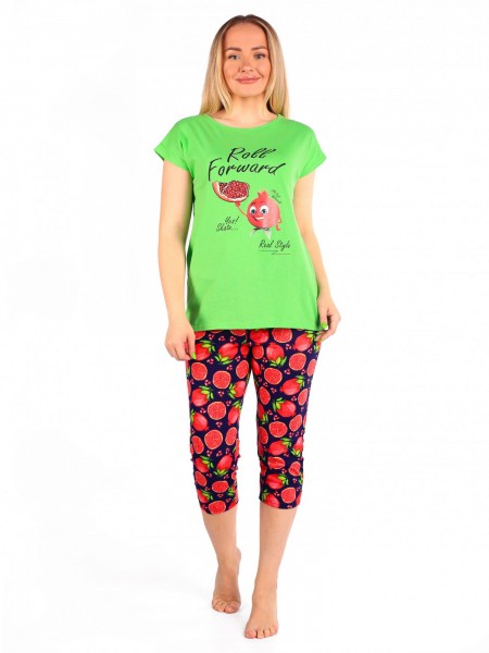 Костюм женский кулирка с бриджами Гранат