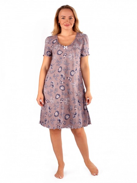 Ночная сорочка женская кулирка Полянка кофе