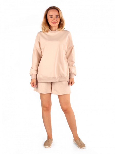 Костюм женский футер 2-х нитка Скай крем