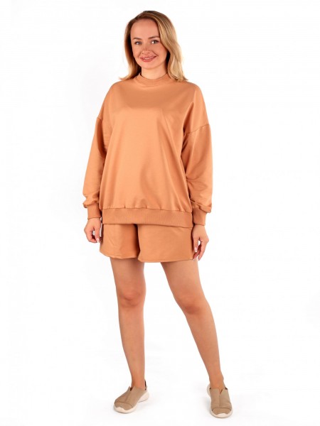 Костюм женский футер 2-х нитка Скай карамель