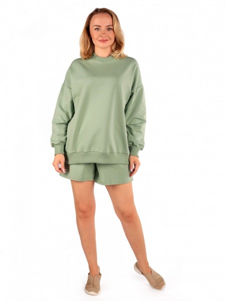 Костюм женский футер 2-х нитка Скай олива