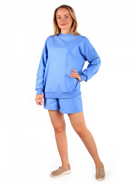 Костюм женский футер 2-х нитка Скай небесный