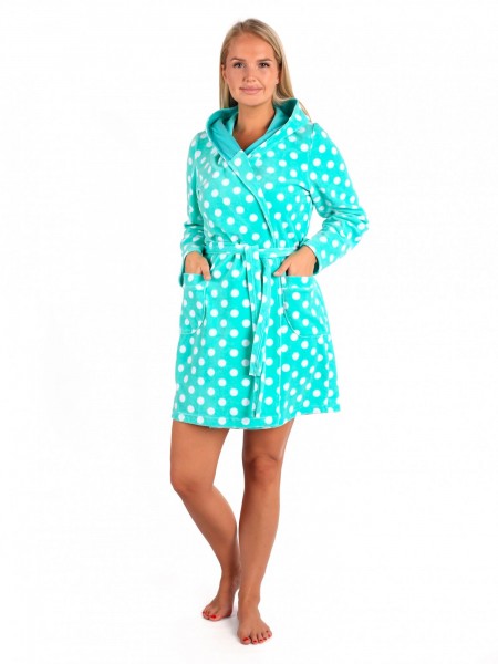 Халат женский велюровый на запах Милка мята