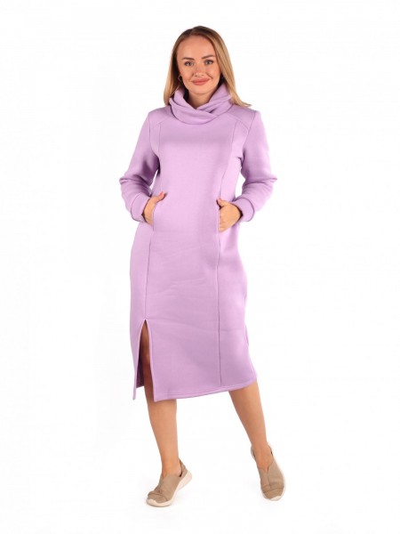 Платье женское футер 3-х нитка начес пенье Тони сирень