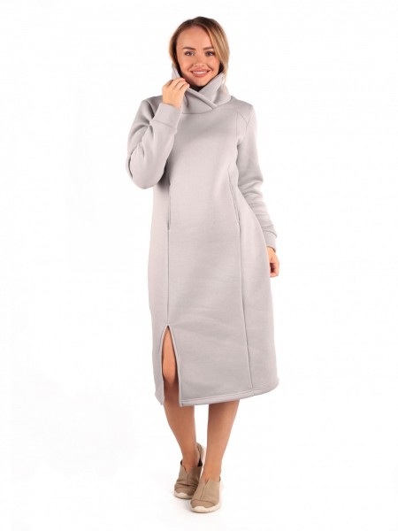 Платье женское футер 3-х нитка начес пенье Тони серый