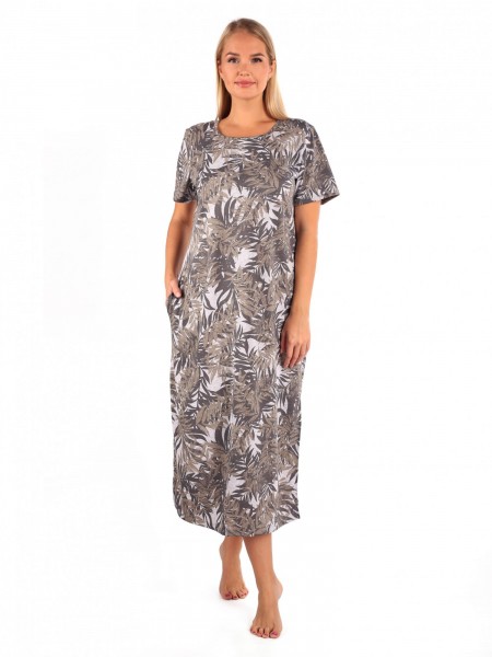 Платье женское кулирка Алекса листья