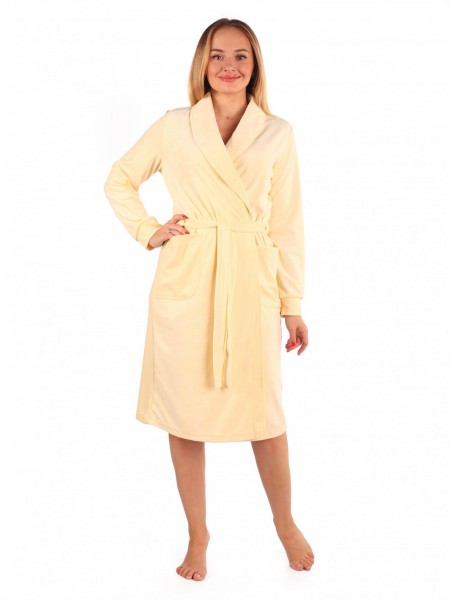 Халат женский велюровый на запах Новелла крем